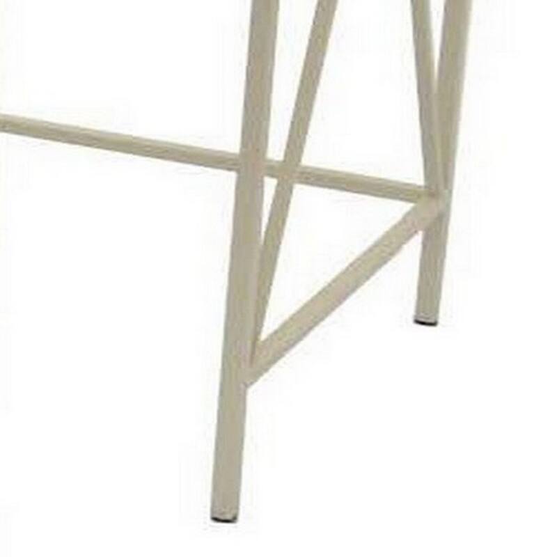 Hyan Modern Plant Stand Side Table Set of 3, Crossed White Metal Frame