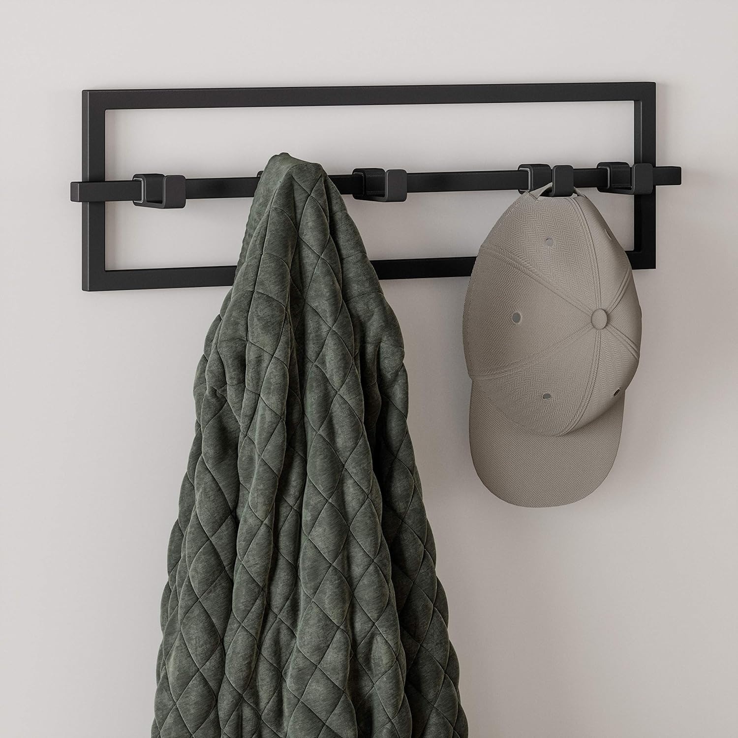 Wall Mounted Modern, Sleek, Space-Saving Hanger with Retractable Hooks -  Bed Bath & Beyond - 39655826
