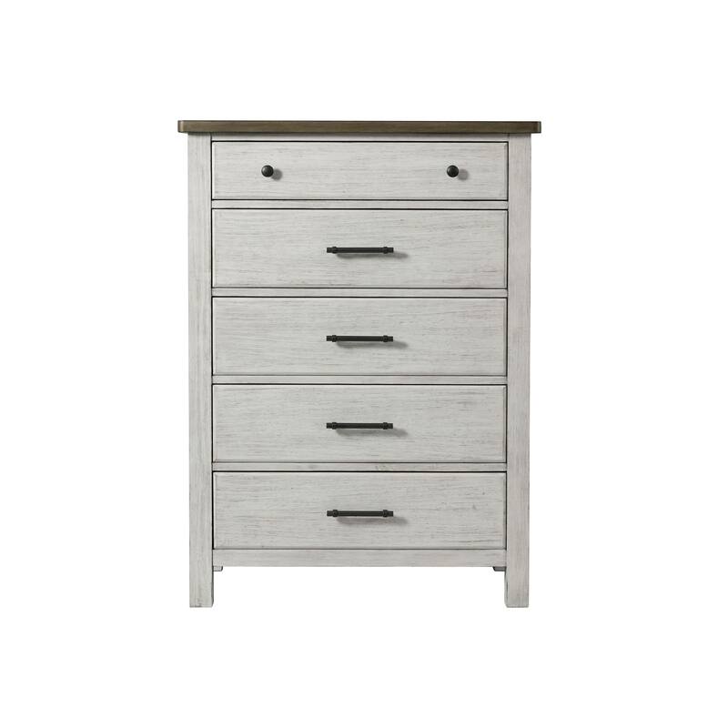 Timber Ridge 5-Drawer Wood Chest, Weathered Washed Sierra