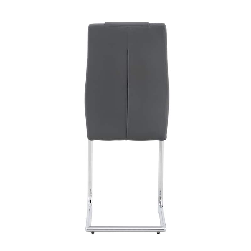 Roomfitters PU Dining Chairs with Metal Legs, Upholstered Set of 6 for Kitchen, Bedroom or Dining Room