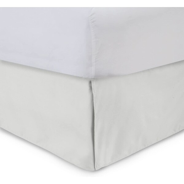 Tailored Bedskirt With Split Corners 18 Inch Drop Bone Full Overstock 33875434