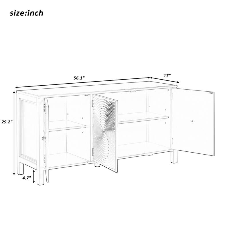 Sideboard with Unique Swirl Design and Ample Storage Capacity