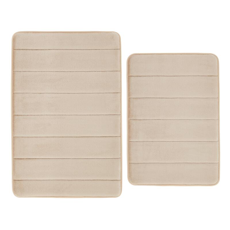 Truly Soft 2 Pack Solid Memory Foam Bath Rug