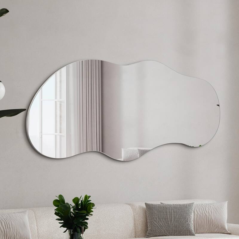 Decorative Irregular Cloud Mirror, Asymmetrical Mirror - 46X21 inches - 46X21 inches