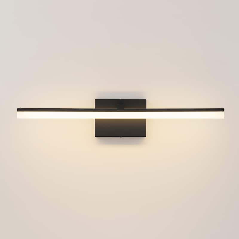 1-Light Modern Gold/ Black Linear LED Bathroom Vanity Light Indoor 3000K Wall Light