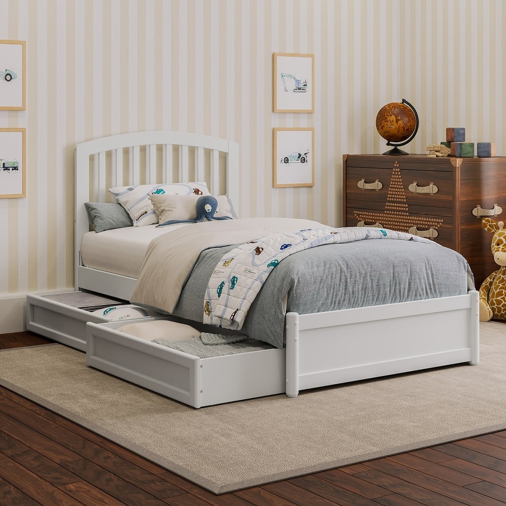 Lucia Platform Bed with Panel Footboard and Storage Drawers