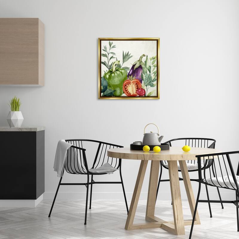 Stupell Organic Garden Vegetables Framed Floater Canvas Wall Art Design By Kim Allen