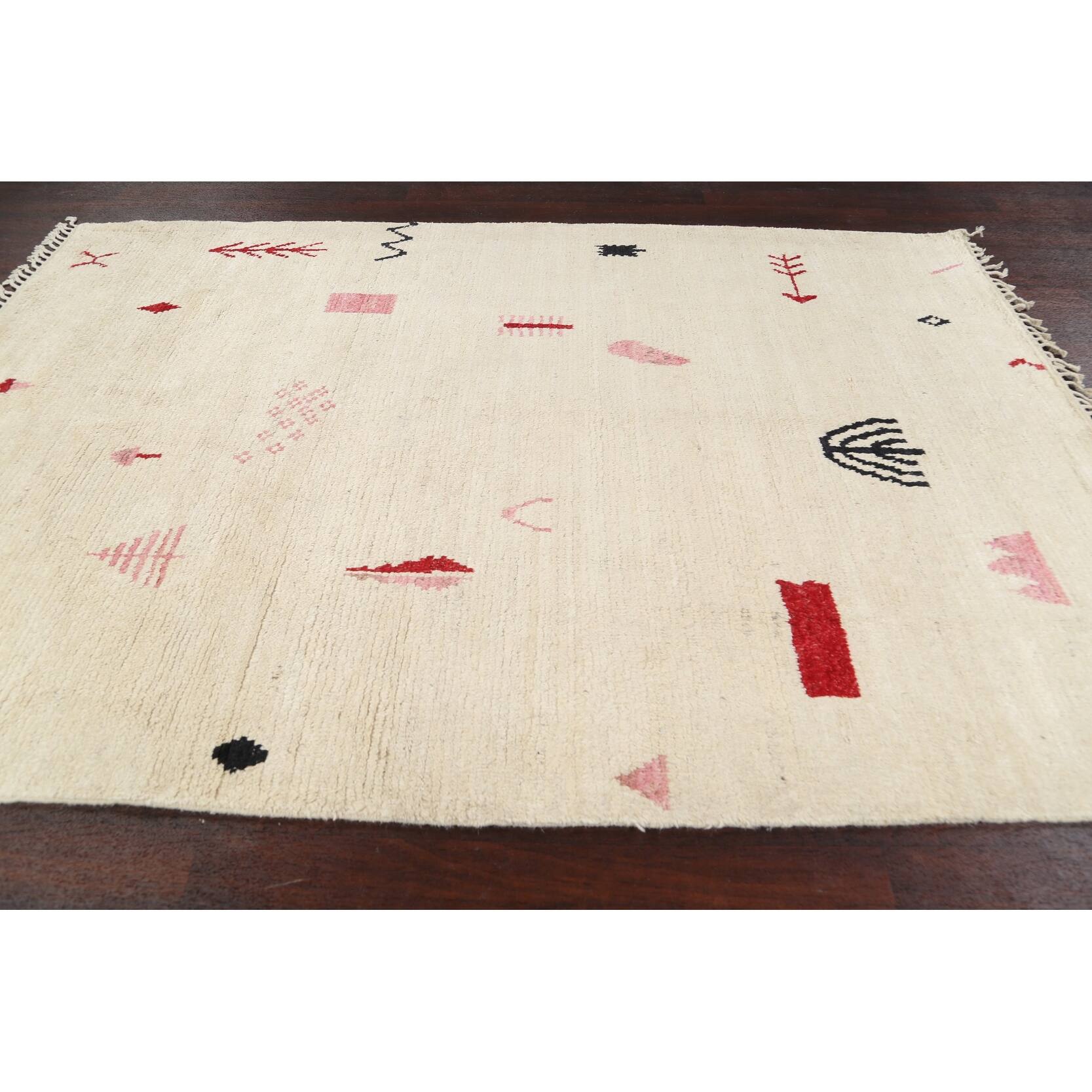 Tribal Vegetable Dye Moroccan Berber Area Rug Handmade Oriental Carpet