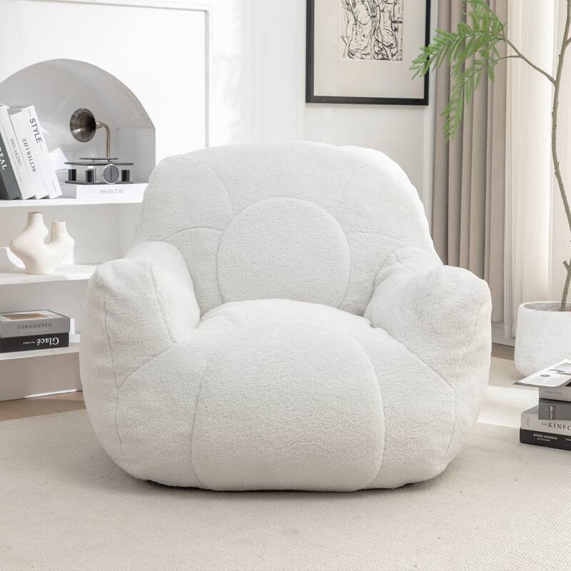 Anmytek Ultra Plush Fluffy Tufted Memory Foam Bean Bag Chair with Filler Lazy Sofa
