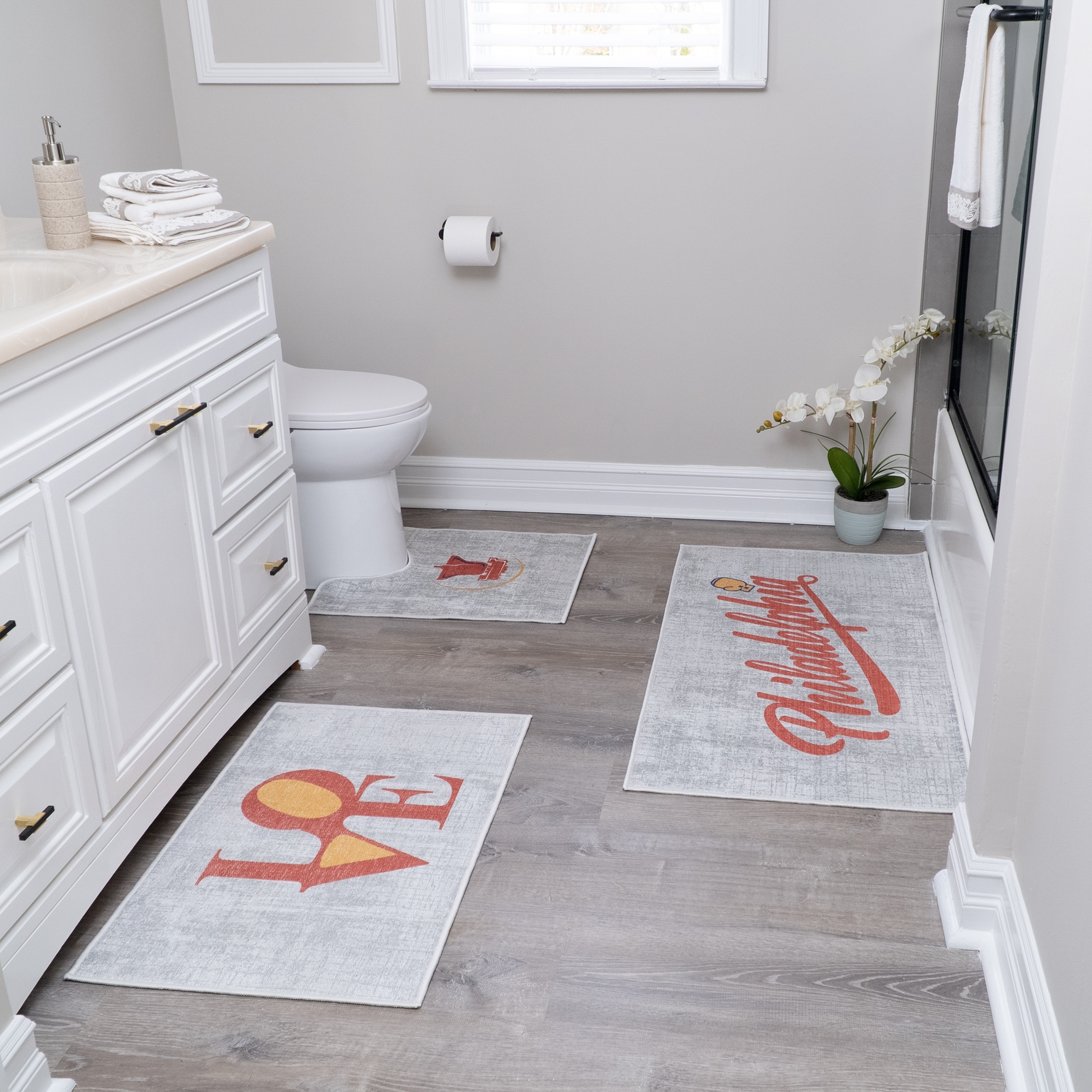 US States Design 3 Piece Bathroom Rugs Set - Non-Slip Ultra Thin Bath Rugs  for Bathroom Floor - Washable Bathroom Mats Set - On Sale - Bed Bath &  Beyond - 32732874