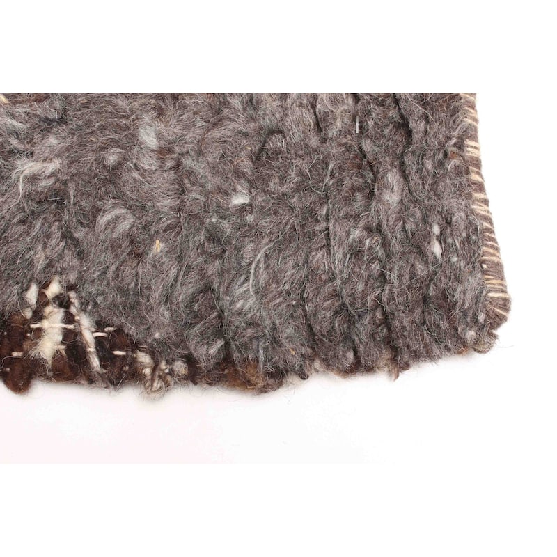 ECARPETGALLERY Braid weave Sienna Dark Grey Wool Rug - 5'3 x 7'6