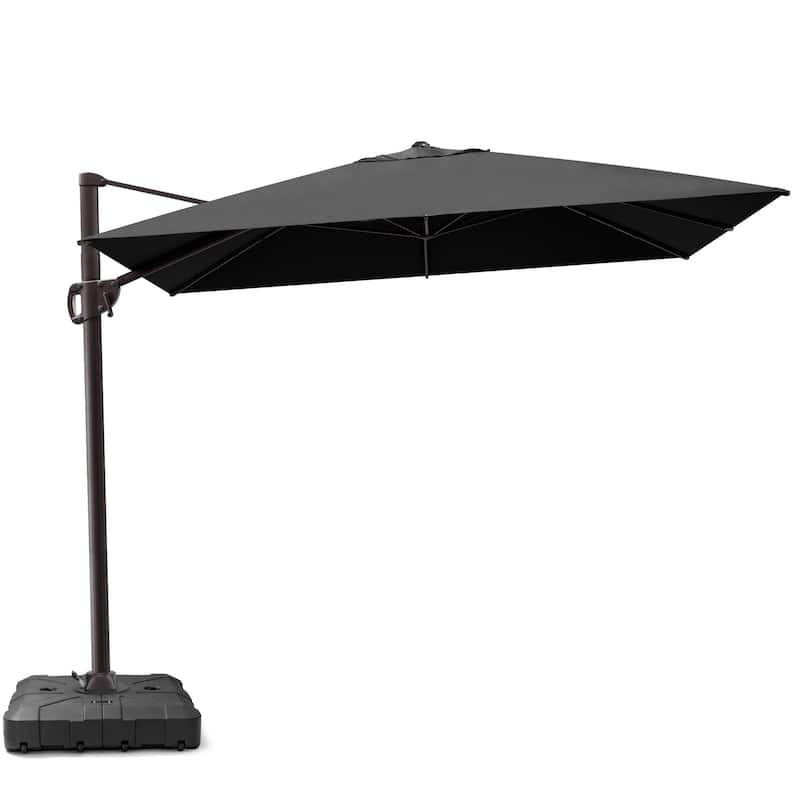 Outdoor 9 x 10.5 FT Patio Umbrella Cantilever-Offset Umbrella with Weighted Base