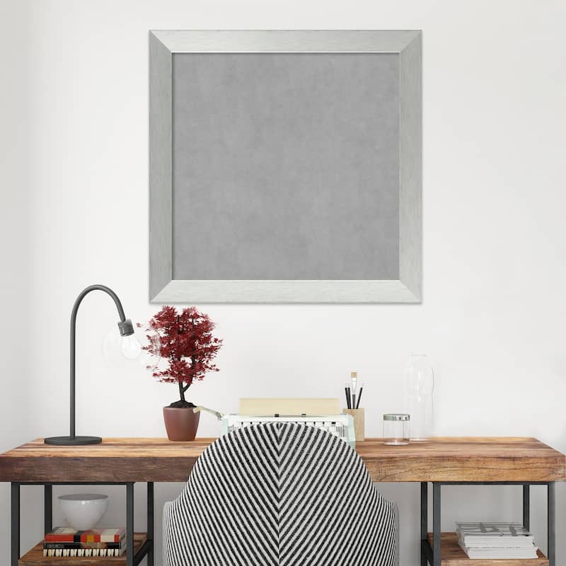 Amanti Art Brushed Sterling Silver Framed Magnetic Board