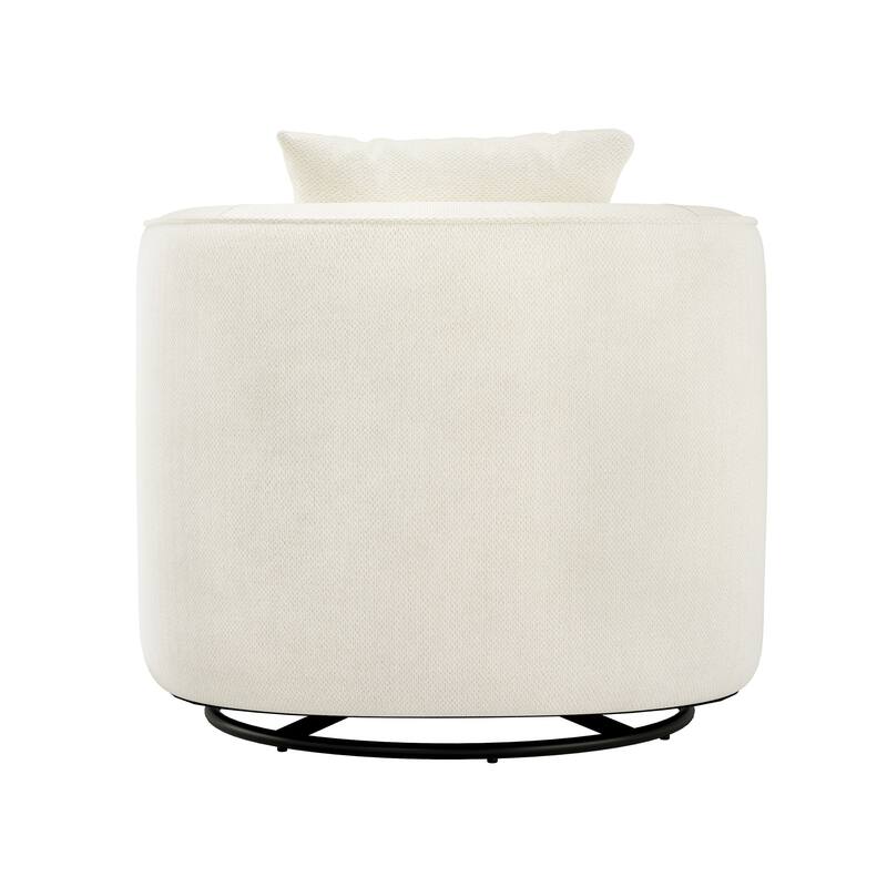LUE BONA Swivel Accent Armchair Fabric Blend, Modern Upholstered Barrel Chair Living Room Sofa Chair