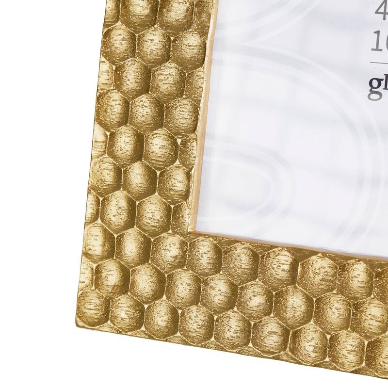 Glitzhome Set of 2 Modern Gold Resin Wall or Tabletop Picture Frames 4x6 & 5x7