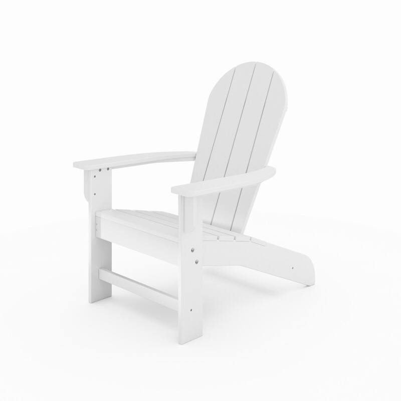 White Adirondack Chair - Premium Hdpe Poly Lumber For Pool, Patio, And Garden Elegance
