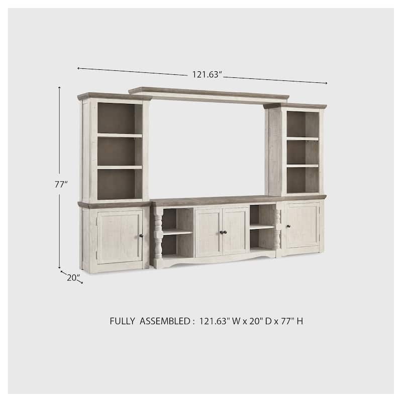 Signature Design by Ashley Havalance White/Gray 4-Piece Entertainment Center - 121.75"W x 20"D x 77"H