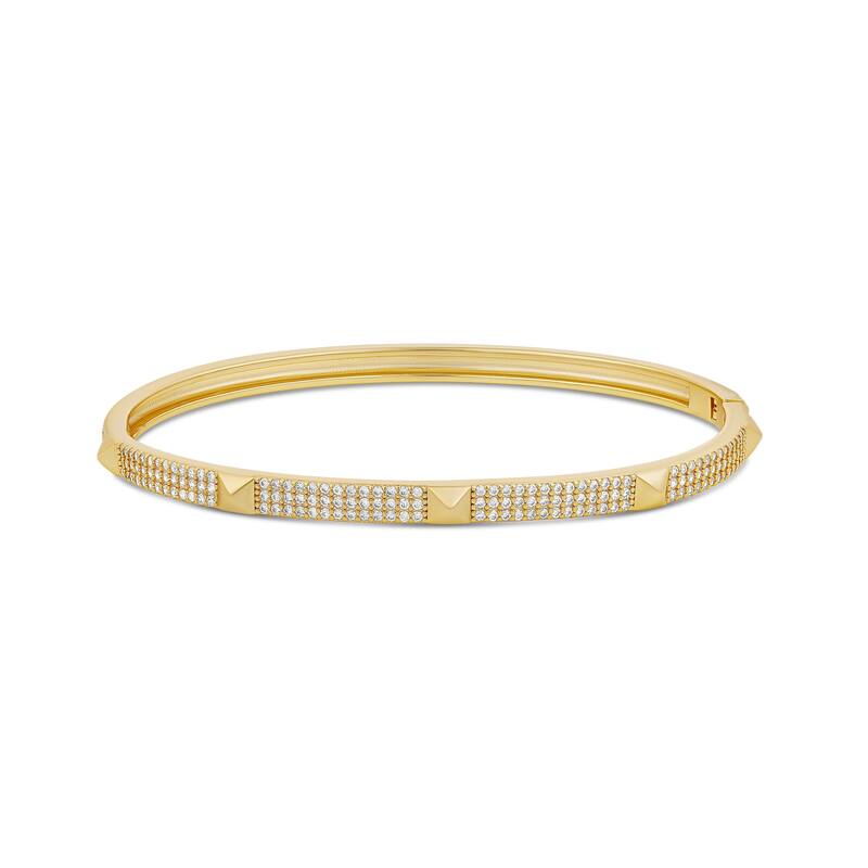 SHYMI Pave Studded 3 Row Bangle - Gold - Yellow