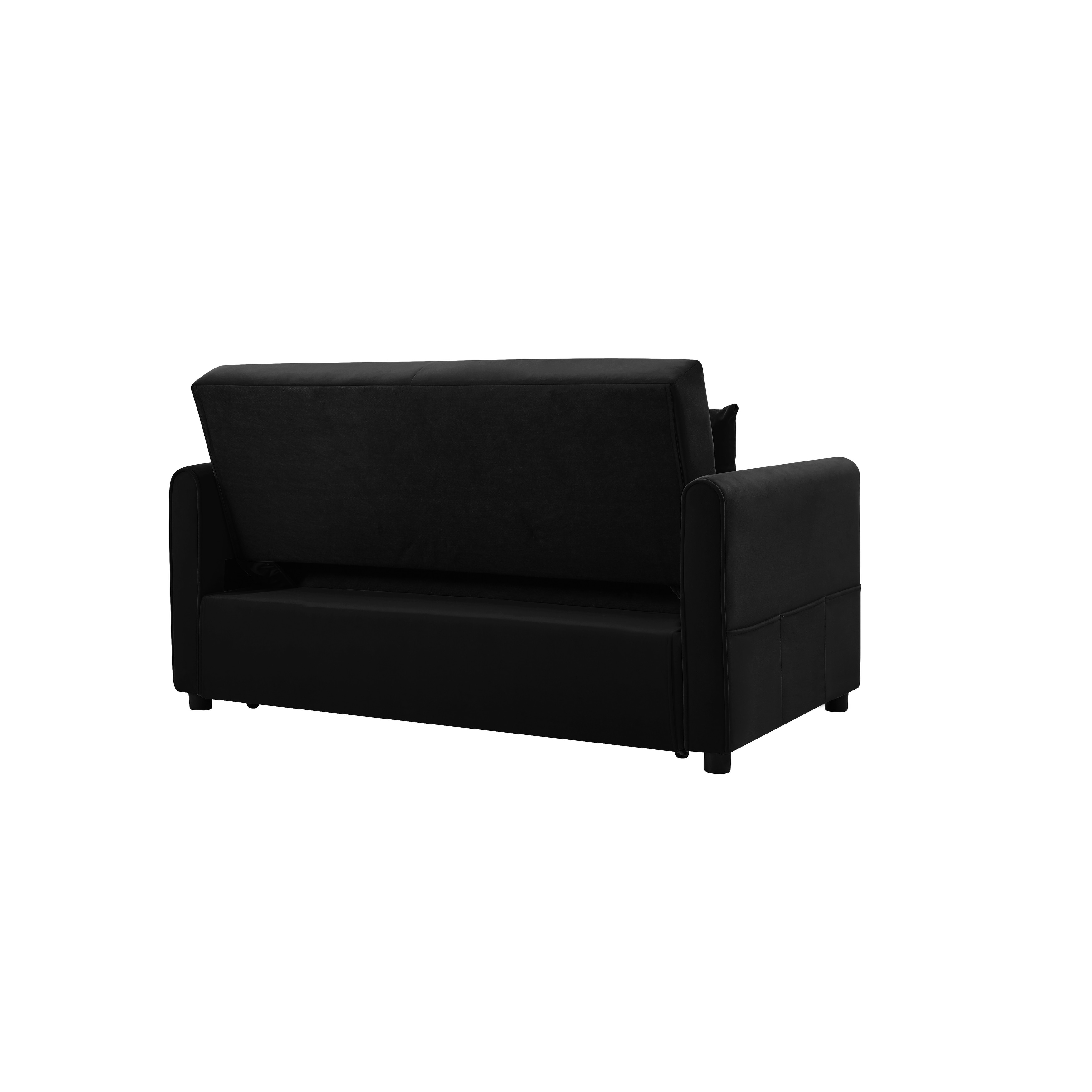 Velvet Upholstered Loveseat Sofa Convertible Futon Sofa Folding