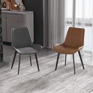Modern Faux Leather Bucket Seat Dining Chairs (set of 2) On Sale