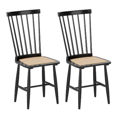 Costway Dining Chairs Set of 2/4 with PE Rattan Seats for Dining Room,