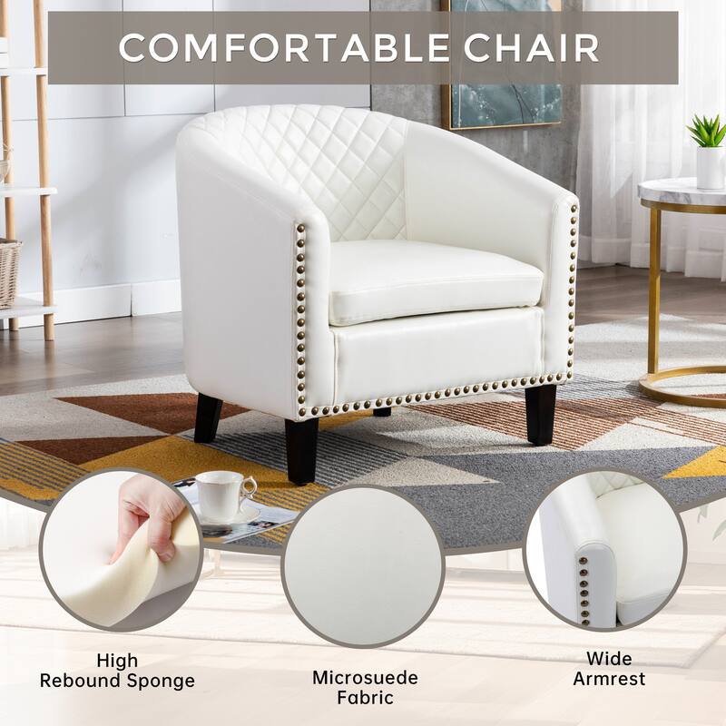 Club Chairs with nailheads and solid wood legs