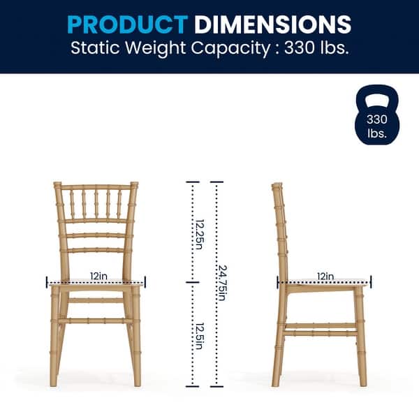 Set of 6 Children's Classic Resin Chiavari Chairs for All Occasions - 12"W x 12"D x 24.75"H