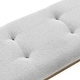 preview thumbnail 3 of 3, Darla Walnut Oak Dining Bench in Light Gray Fabric with Tufting