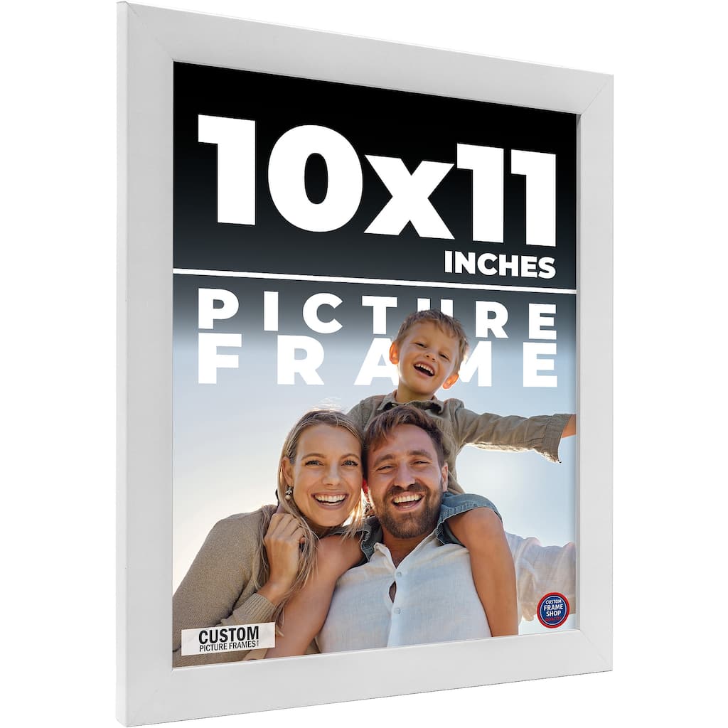 10x11 Frame White Solid Wood Picture Frame Includes UV Acrylic Shatter