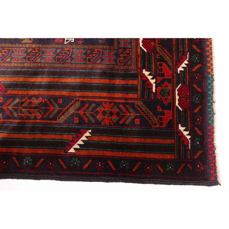 ECARPETGALLERY Hand-knotted Teimani Dark Navy Wool Rug - 3'10 x 6'5