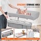 preview thumbnail 5 of 8, Gray Steel & Oxford Foldable Baby Changing Table with Wheels & Storage - 33.46 x 29.53 x 41.34 in