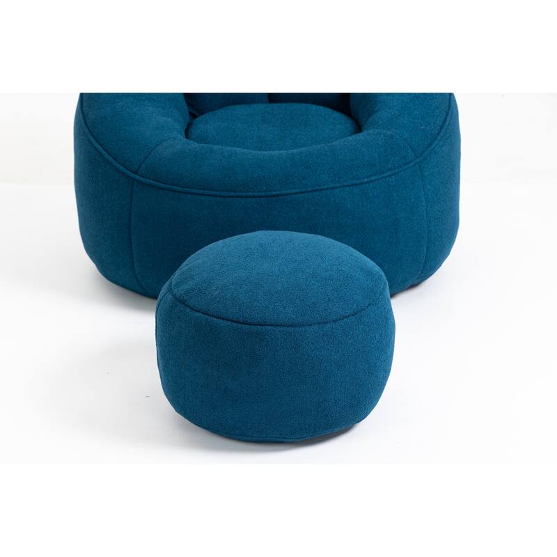 Bean Bag Sofa Chair High Pressure Foam Bean Bag Chair With Footrest