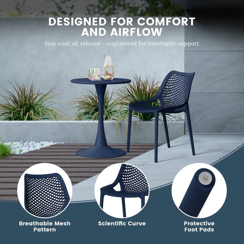 Frond and Form Outdoor Stacking Dining Side Chair (Set of 2)