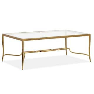 Magnussen Home Lorena Burnished Brass Rectangular Cocktail Table - 50''W x 30''D x 18''H