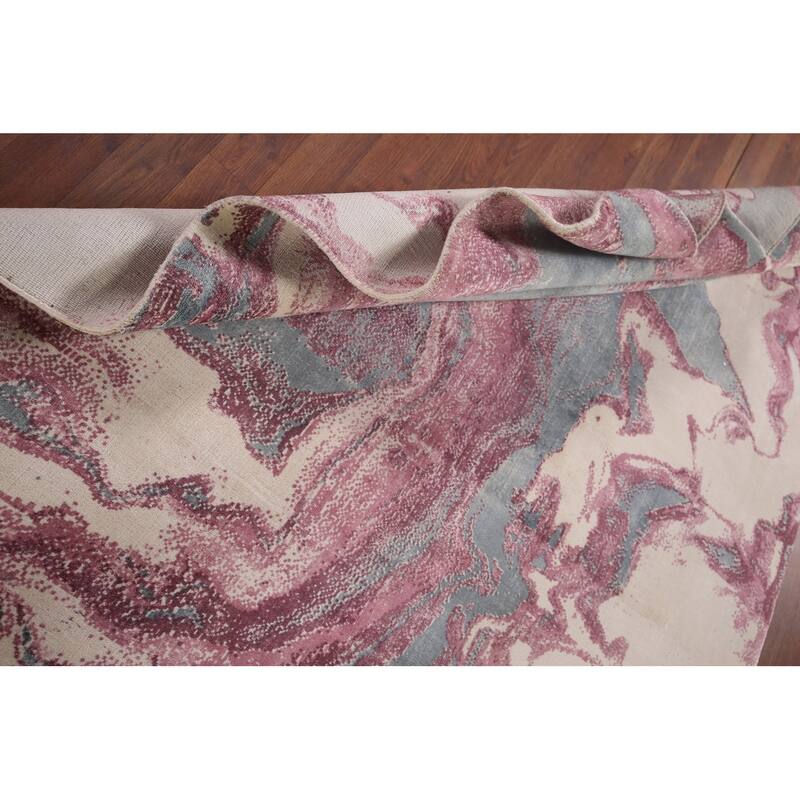 Contemporary Abstract Indian Area Rug Handmade Wool Carpet - 5'1"x 8'0"