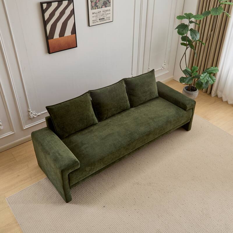 84.5" Modern 3-Seater Upholstered Velvet Sofa