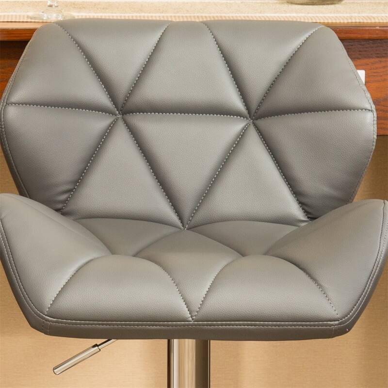 Contemporary Tufted Adjustable Height Hidraulic Bar Stools, Set of 2
