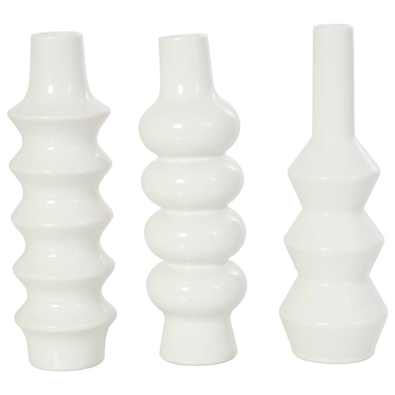 Ceramic Bubble Inspired Abstract Vase with Varying Shapes (Set of 3)