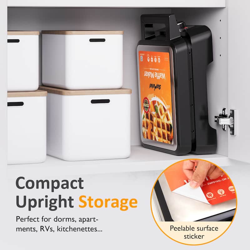 4-Slice Waffle Maker with Adjustable Temperature Control - N/A