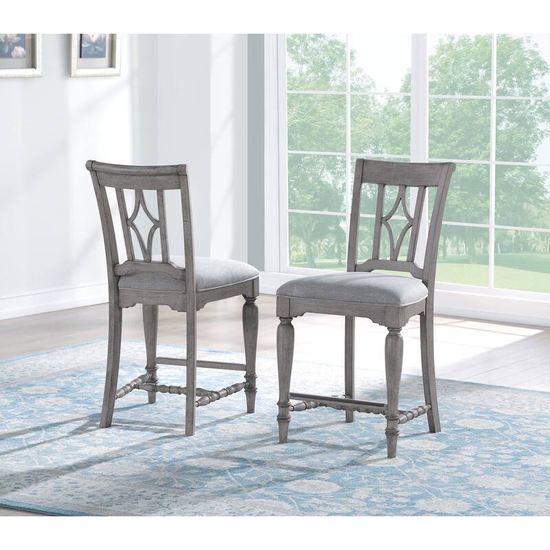 Plymouth Gray Wood Counter Chair (Single Chair) by Flexsteel - 21" x 44" x 25" - 21" x 44" x 25" - Single - Gray