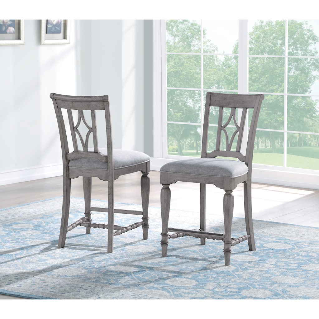 Plymouth Gray Wood Counter Chair (Single Chair) by Flexsteel - 21" x 44" x 25"