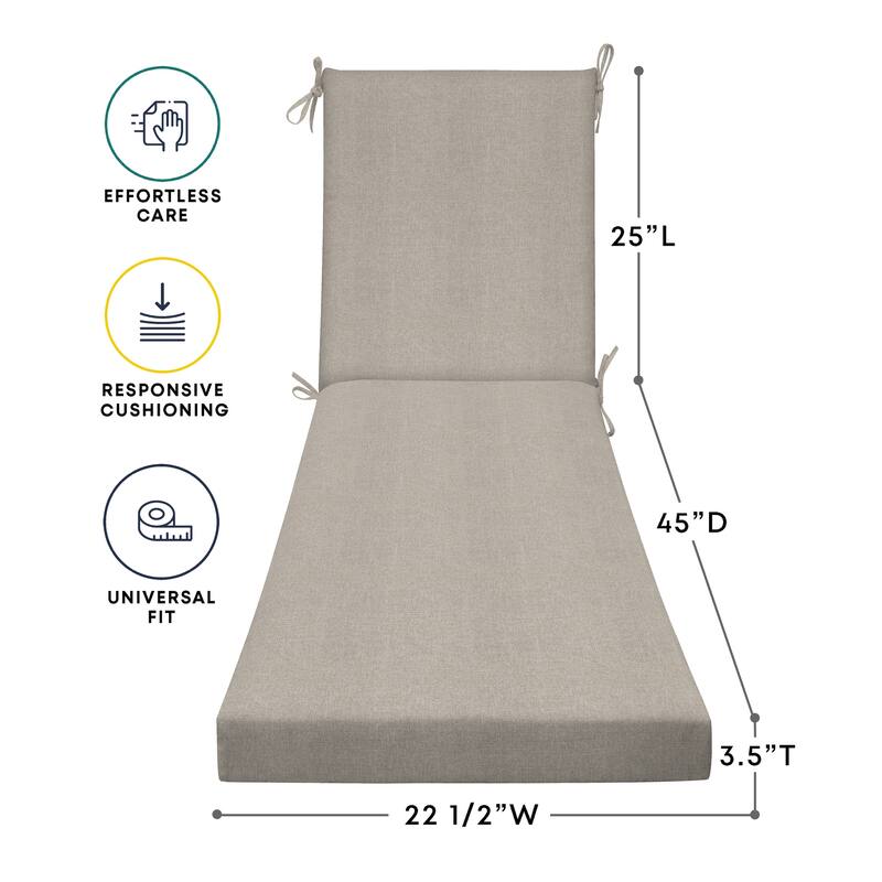 Textured Chaise Lounge Cushion - 22.5" wide x 70" long x 45" deep x 3.5" thick