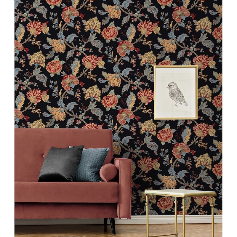 NextWall Kianna Jacobean Peel and Stick Wallpaper