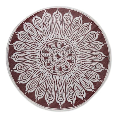DII Blue Sunflower Outdoor Rug 5 Ft Round