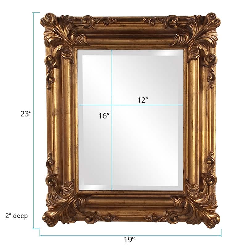 Allan Andrews Gold Wood Frame Edwin Decorative Wall Mirror - 23" H x 20" W