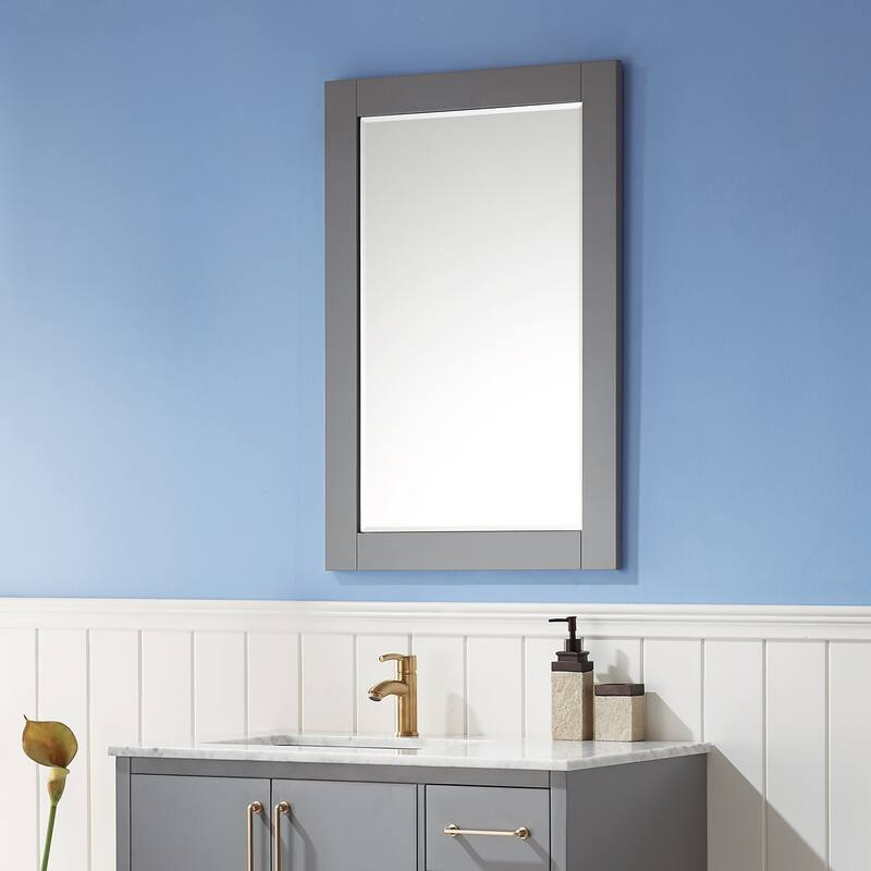 Altair Ivy Rectangular Bathroom Wood Framed Wall Mirror