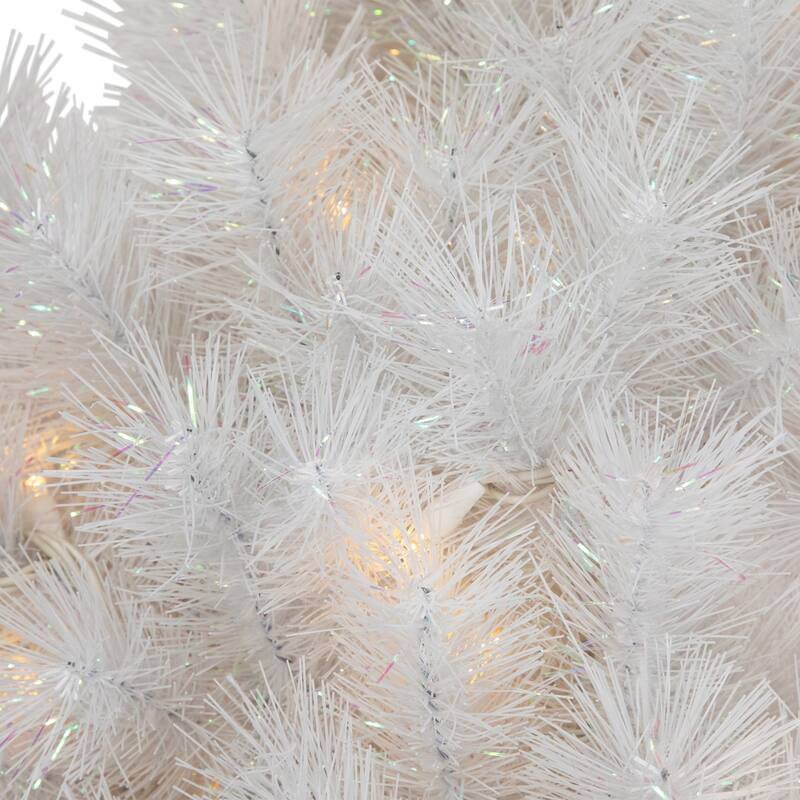 White Alaskan Pine Artificial Christmas Wreath, 36", Warm White LED