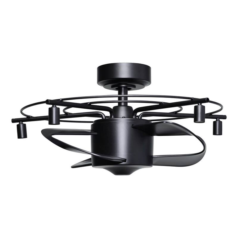 27 in. Black Fandelier Crystal Ceiling Fan with Light and Remote Control