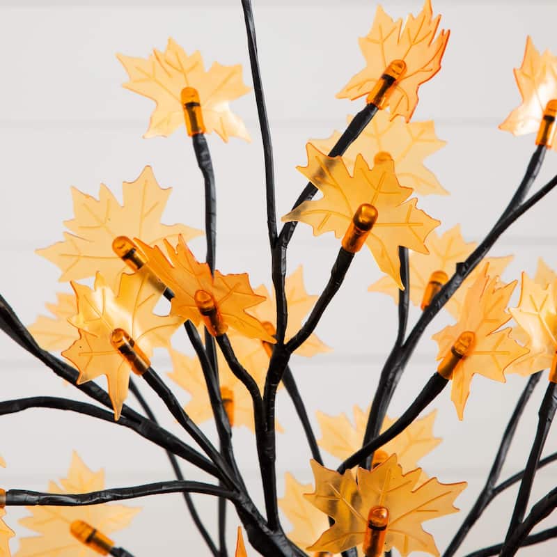 Pre-Lit Fall Harvest Maple Artificial Tree - 1.5' - Warm White LED Lights