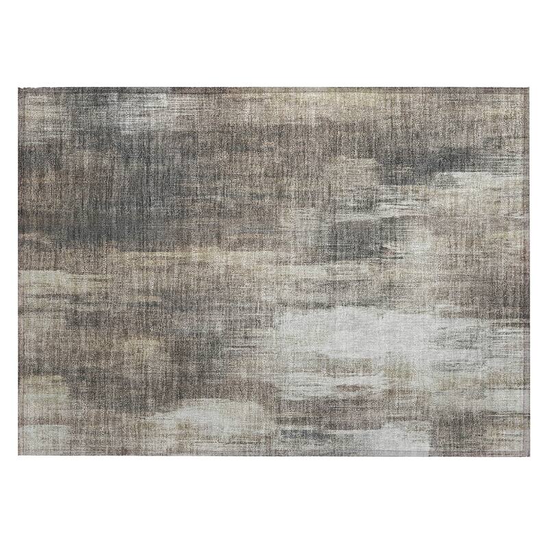 Calu Artistic Abstract Weather Resistant Classic Meets Modern Outdoor Rug